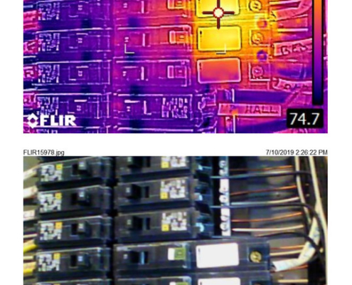 Knoxville Engineered Home Inspections Infrared image showing heat