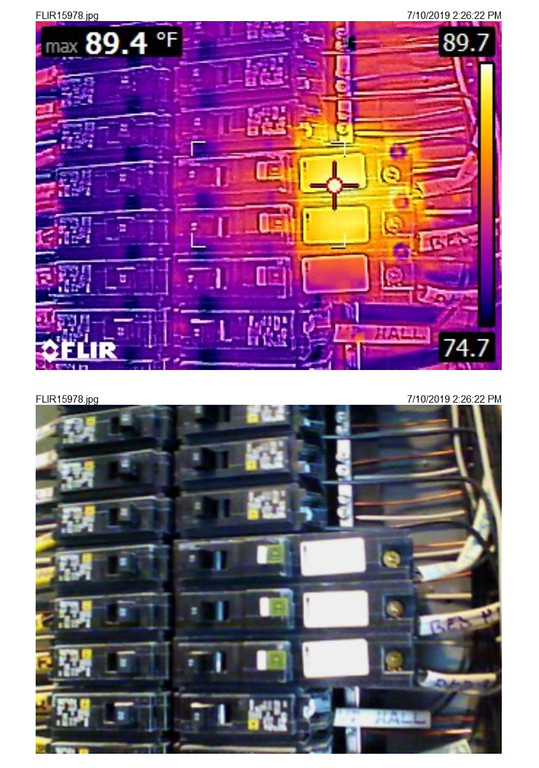 Knoxville Engineered Home Inspections Infrared image showing heat